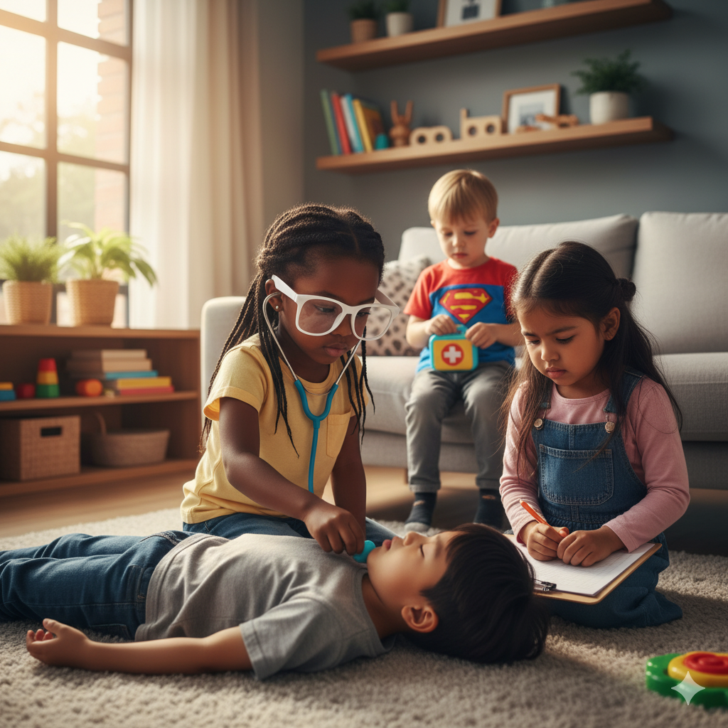 Niños en juego de rol